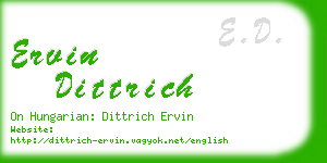 ervin dittrich business card